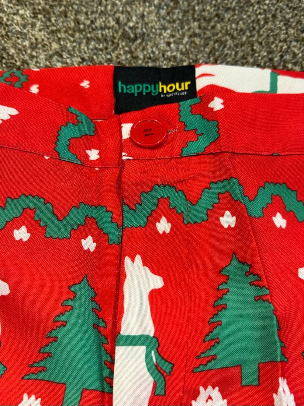 Happy Hour by Tipsy Elves: men 2 piece suit: Red LLama Christmas Ugly size Large
